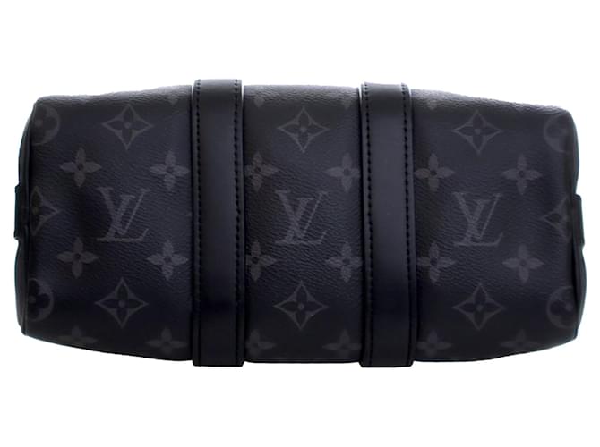 Louis Vuitton Keepall Bandoulière 25 Monogram Eclipse Reverse Nero - vista 5