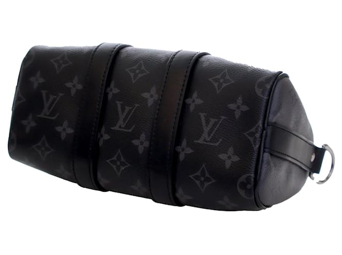 Louis Vuitton Keepall Bandoulière 25 Monogram Eclipse Reverse Nero - vista 6