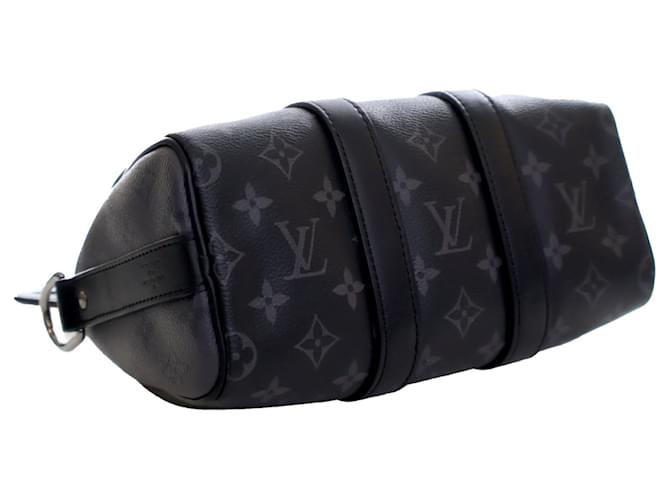 Louis Vuitton Keepall Bandoulière 25 Monogram Eclipse Reverse Nero - vista 7