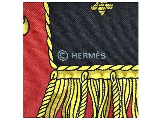 Hermès Carré 90 Schal - ANSICHT DES WAGEN DER REALE Schwarz Rot - Ansicht 3