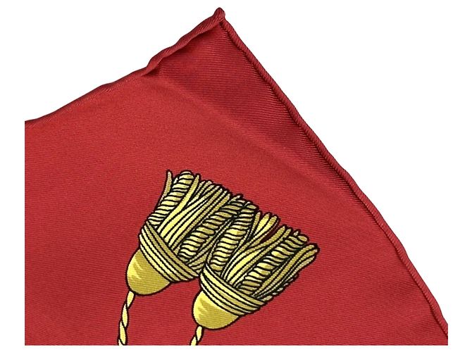 Hermès Carré 90 Schal - ANSICHT DES WAGEN DER REALE Schwarz Rot - Ansicht 7