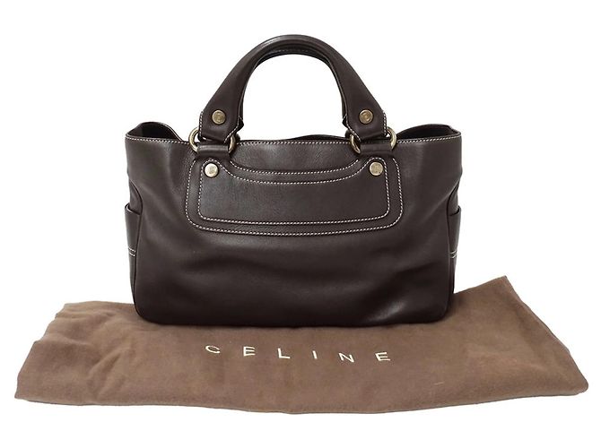 Boogie Céline Borsa in pelle marrone scuro Celine - vista 5