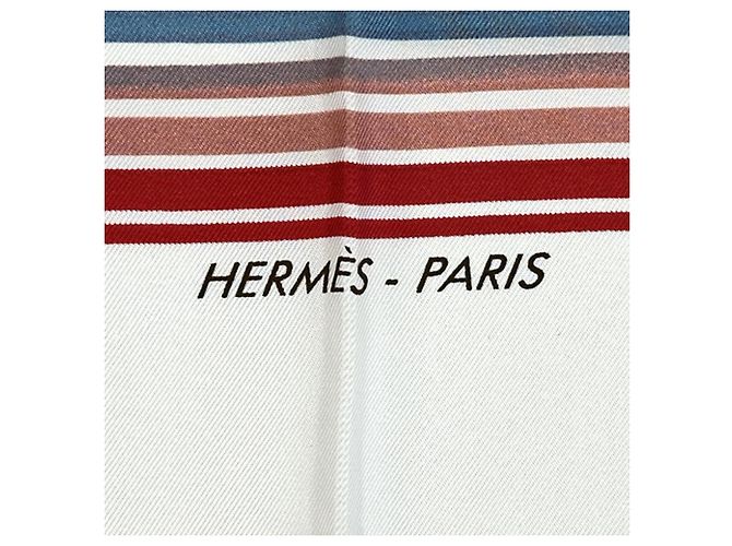 Sciarpa Hermès Carré 90 Faubourg Express Bianco Multicolore - vista 3