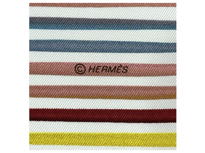 Sciarpa Hermès Carré 90 Faubourg Express Bianco Multicolore - vista 4