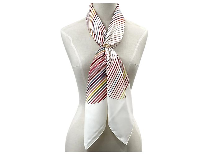 Sciarpa Hermès Carré 90 Faubourg Express Bianco Multicolore - vista 6
