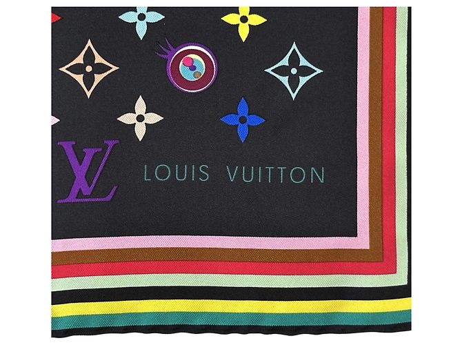 Seidenschal Monogramm Louis Vuitton Braun Schwarz Mehrfarben - Ansicht 2