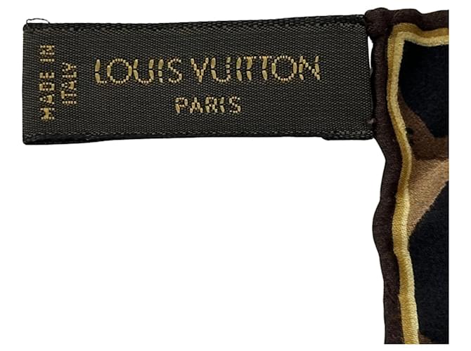 Sciarpa in seta monogramma marrone Louis Vuitton - vista 4