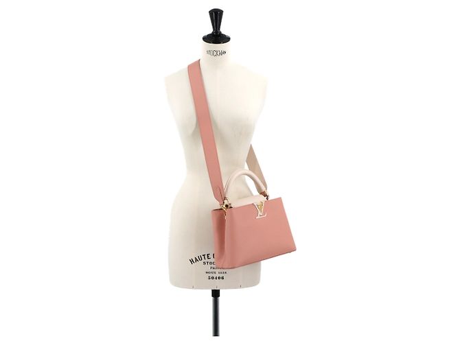 Borsa Capucines BB Louis Vuitton Rosa Grigio - vista 10