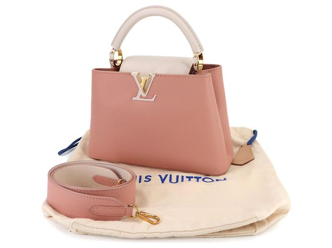 Borsa Capucines BB Louis Vuitton Rosa Grigio - vista 2