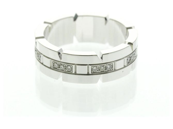 Anello Cartier Tank Française con Diamanti Argento - vista 3
