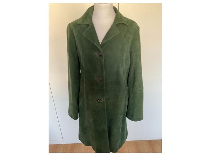 Nuevo abrigo de ante verde caqui de Gerard Darel Verde oscuro - vista 3
