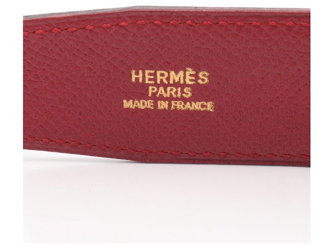 H-Constance Wendeledergürtel von Hermès für Männer Schwarz Rot - Ansicht 4