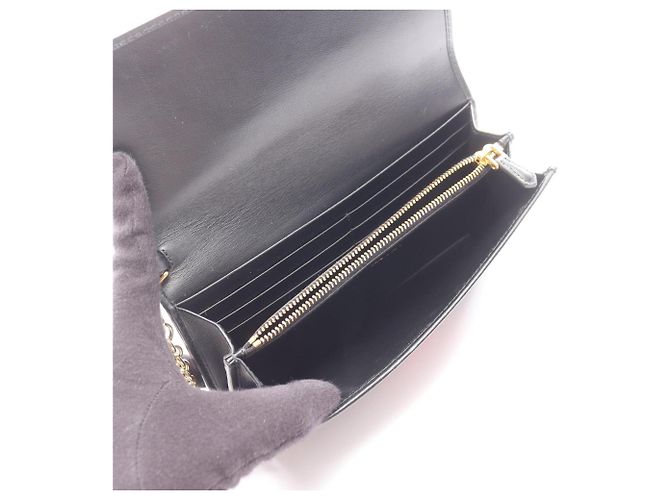 Prada VELLUTO RICAMO Bifold-Langbörse Schwarz Mehrfarben - Ansicht 3