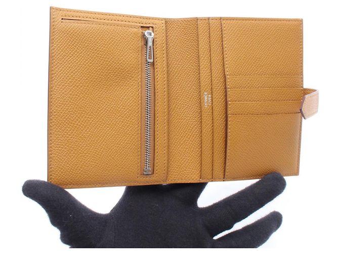 Billetera compacta Bearn de doble pliegue Hermès Castaño - vista 3