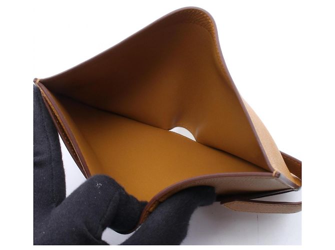 Billetera compacta Bearn de doble pliegue Hermès Castaño - vista 6