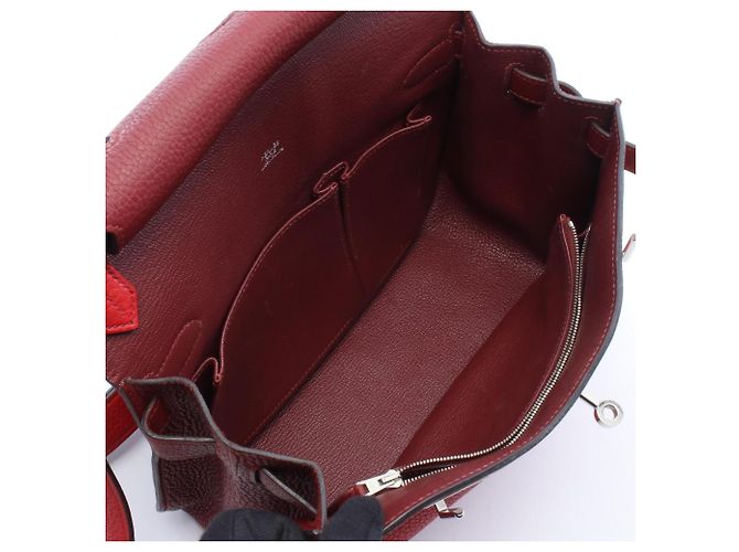 Borsa a Spalla Jypsiere 28 di Hermès Rosso Bordò - vista 3