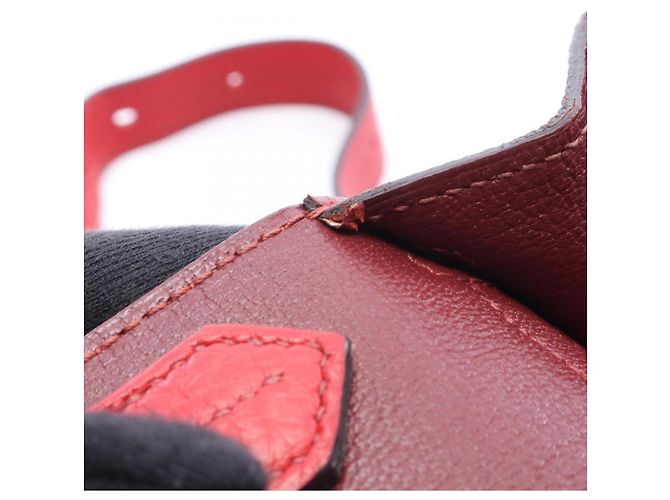 Borsa a Spalla Jypsiere 28 di Hermès Rosso Bordò - vista 7