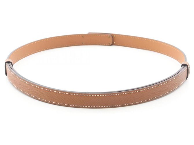 Cinturón Kelly de Hermès en cuero Epsom Castaño Dorado - vista 2