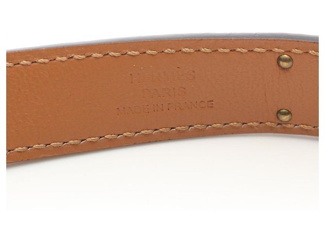 Cinturón Kelly de Hermès en cuero Epsom Castaño Dorado - vista 4