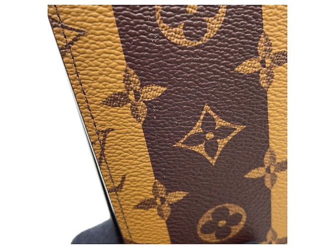 Cartera Brazza Monogram Stripe Louis Vuitton Castaño - vista 9
