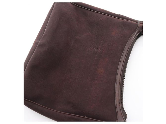 Borsa a spalla in tela e pelle marrone Gucci - vista 10