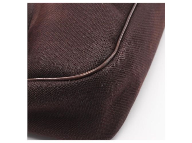 Borsa a spalla in tela e pelle marrone Gucci - vista 6