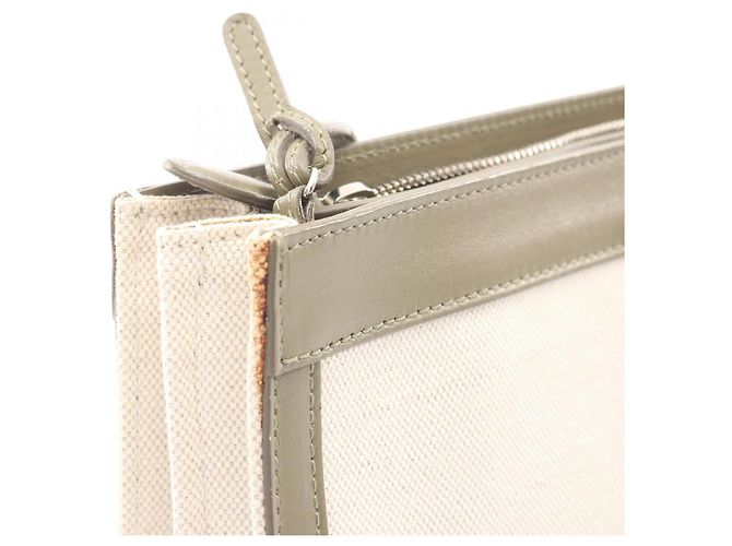 Everyday Borsa a spalla in tela e pelle Balenciaga khaki e bianca Bianco Cachi - vista 7