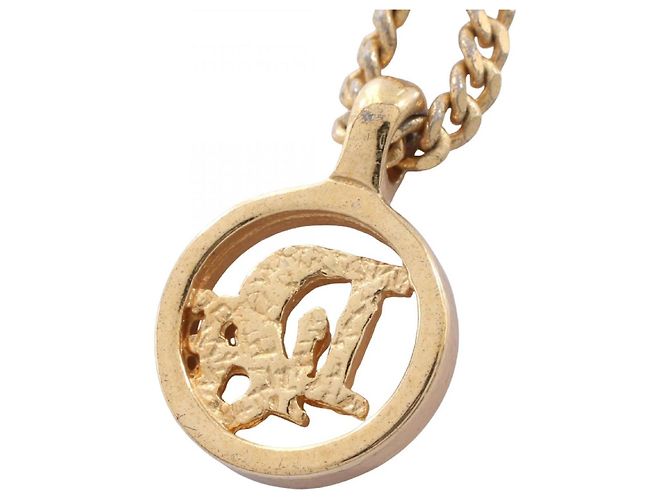 Collana con logo circolare Christian Dior D'oro - vista 2