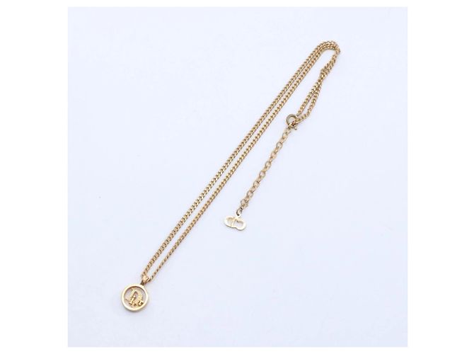 Collana con logo circolare Christian Dior D'oro - vista 3