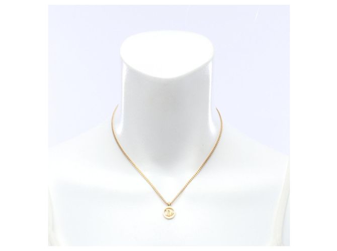 Collana con logo circolare Christian Dior D'oro - vista 5