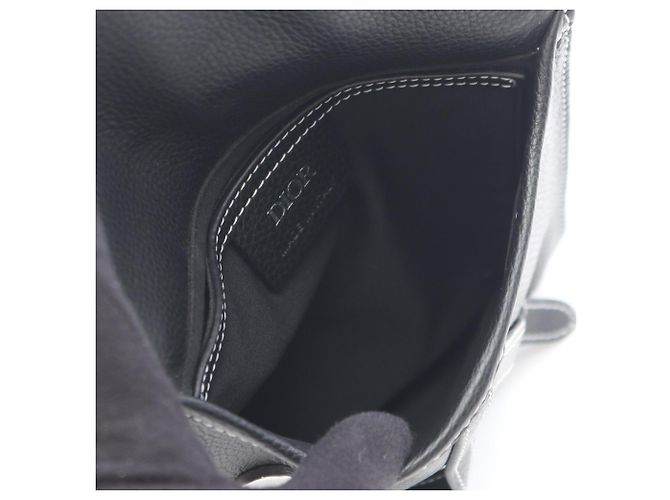 Christian Dior Men's Black Leather Saddle Bag - view 3