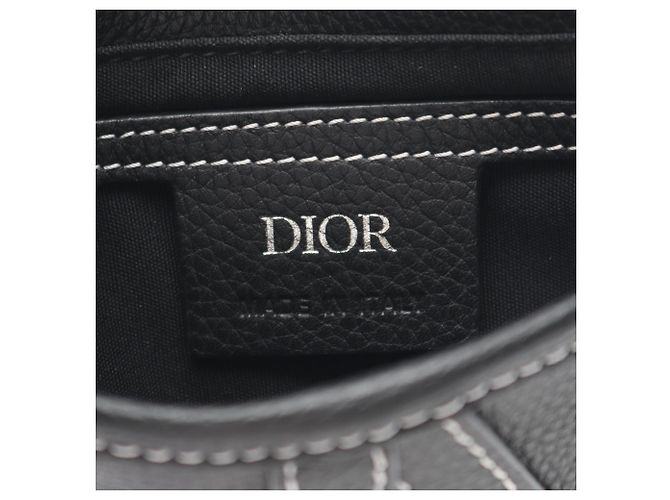 Christian Dior Men's Black Leather Saddle Bag - view 4