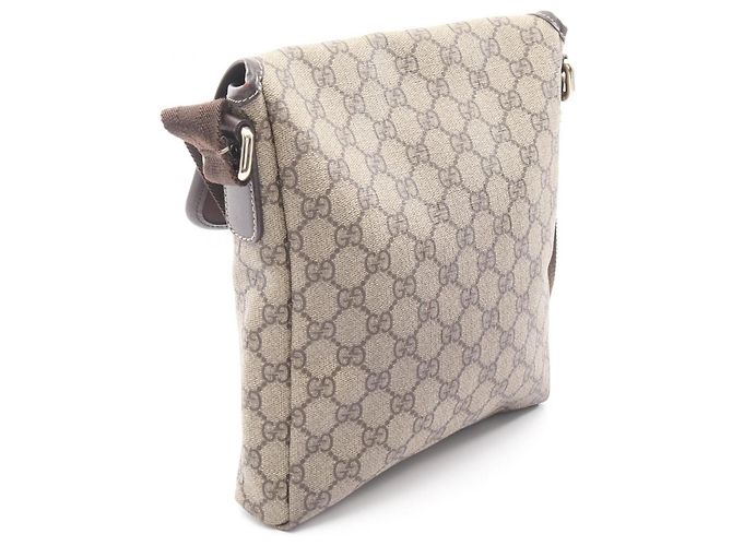 Borsa a Spalla Gucci GG Supreme Marrone Beige - vista 2
