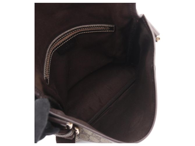 Borsa a Spalla Gucci GG Supreme Marrone Beige - vista 3
