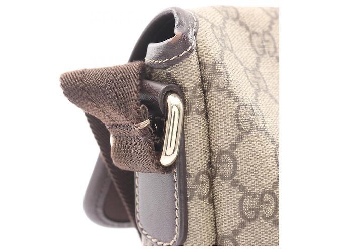 Borsa a Spalla Gucci GG Supreme Marrone Beige - vista 8