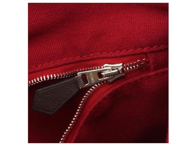 Hermès Troca Horizontal MM Tote Tasche Braun Schwarz Rot - Ansicht 8