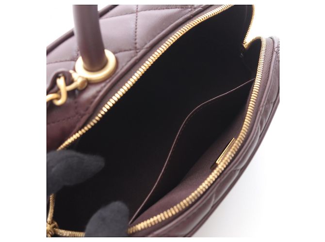 Borsa Bowling Mini Matelassé Chanel Marrone - vista 3