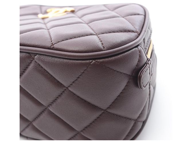 Borsa Bowling Mini Matelassé Chanel Marrone - vista 6