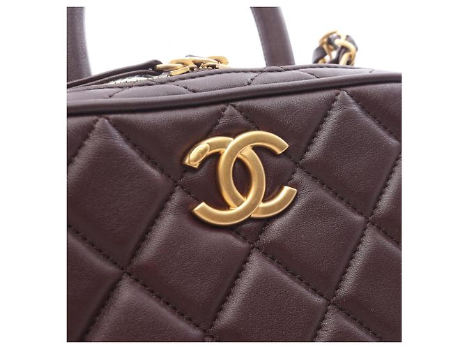 Borsa Bowling Mini Matelassé Chanel Marrone - vista 7