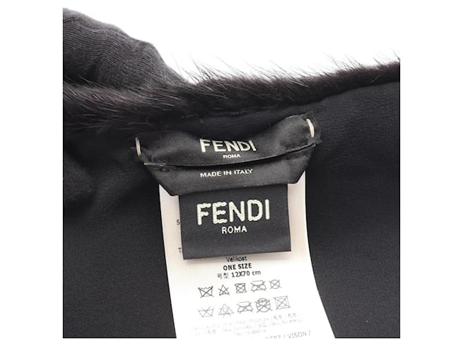 Sciarpa in visone Fendi nera Nero - vista 3