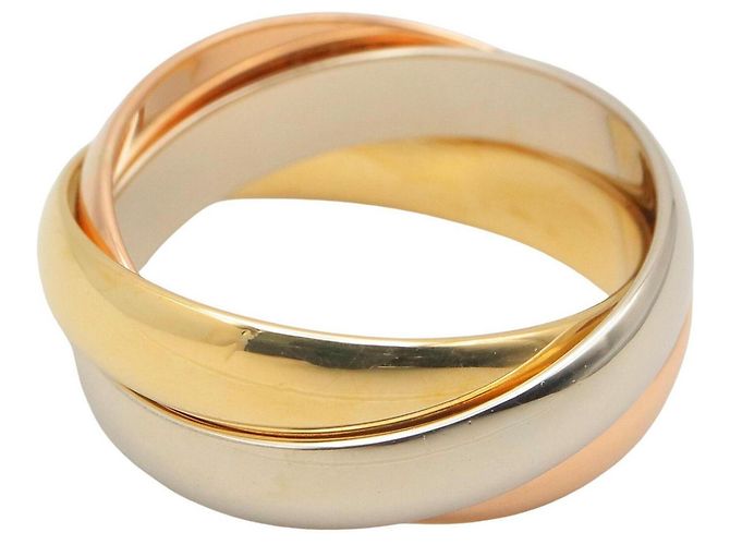 Anello Trinity Cartier Oro Rosa Bianco e Giallo 18K Argento D'oro - vista 2