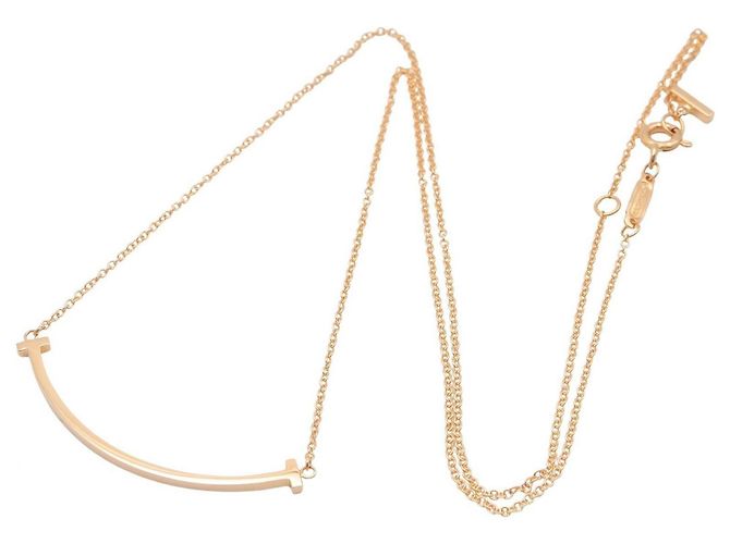 Collana T Smile Small in oro rosa 18K di Tiffany & Co. D'oro - vista 2