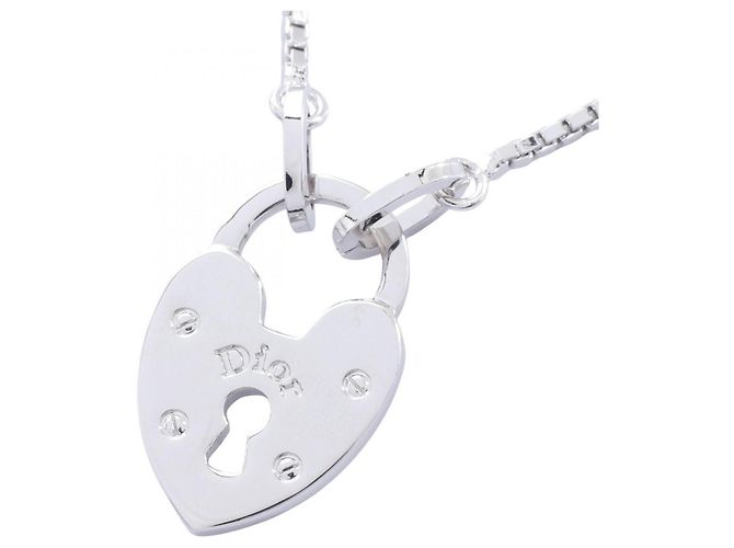 Collana Cuore con Chiusura Christian Dior Argento - vista 2