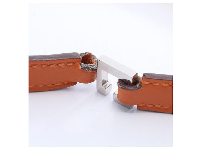 Bracciale Charm Collier de Chien Medor di Hermès Argento Arancione - vista 3