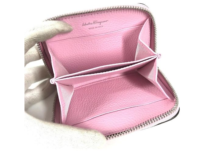 Gancini Monedero de cuero rosa Salvatore Ferragamo - vista 14