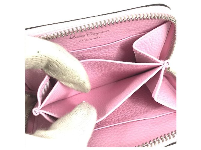 Gancini Monedero de cuero rosa Salvatore Ferragamo - vista 16