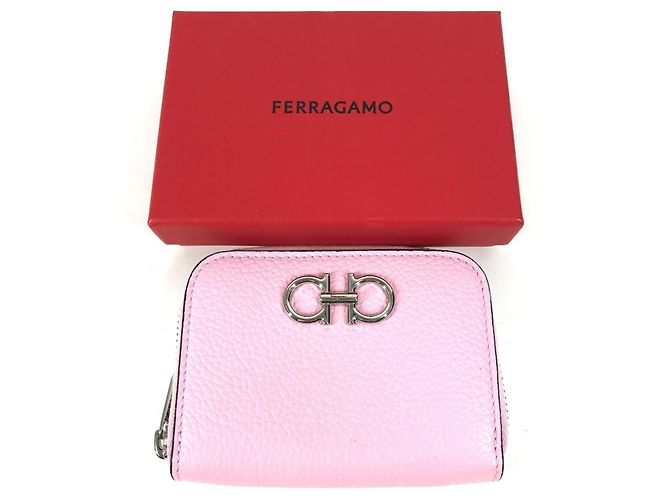 Gancini Monedero de cuero rosa Salvatore Ferragamo - vista 2