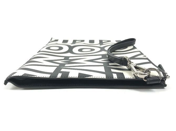 Borsa clutch con logo della collaborazione Fendi x Marc Jacobs Nero Bianco - vista 3