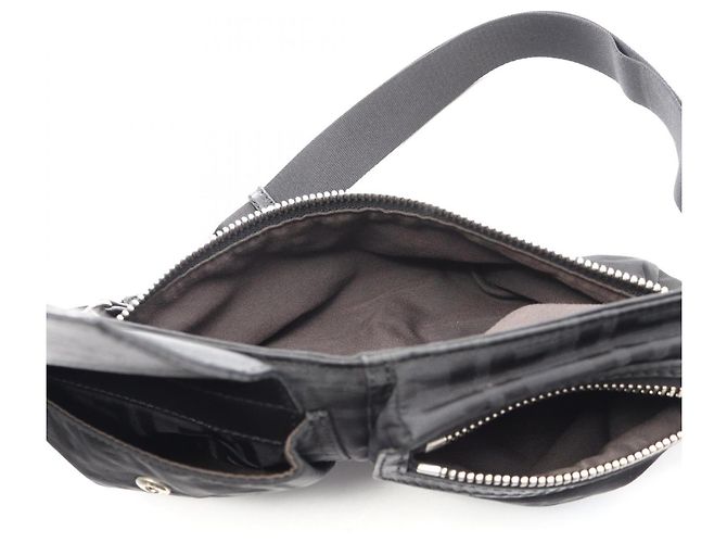 Borsa a tracolla Fendi Zucca nera in pelle e nylon Nero - vista 3