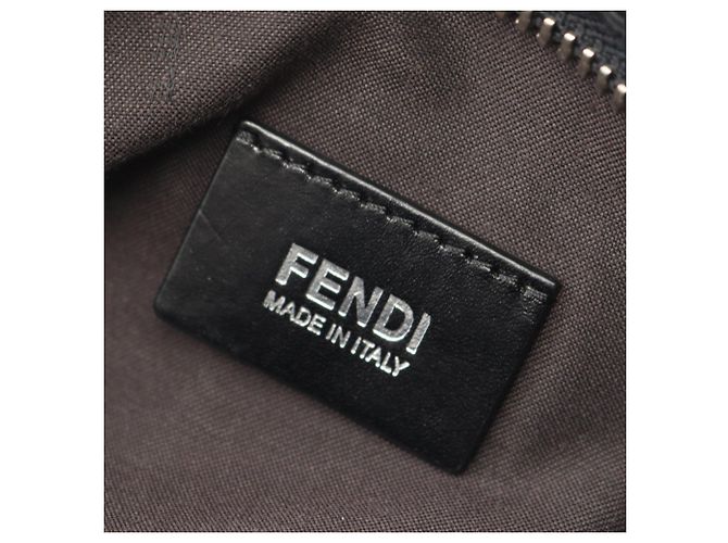 Borsa a tracolla Fendi Zucca nera in pelle e nylon Nero - vista 4